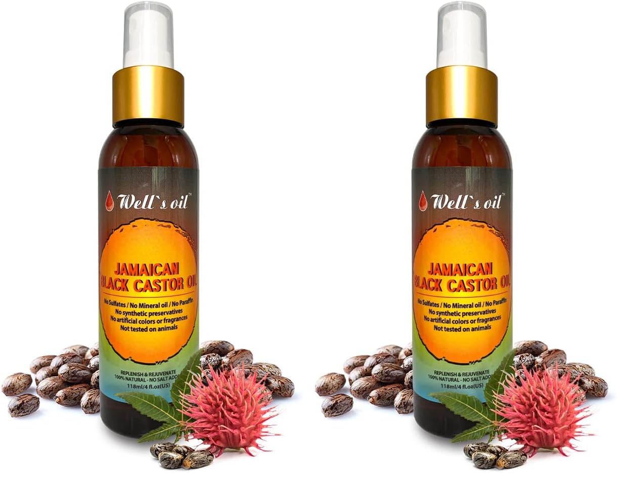 Well's Oil Jamaican Black Castor Oil Spray bottle for easy detangling.