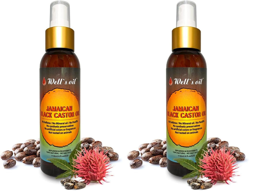 Well's Oil Jamaican Black Castor Oil Spray bottle for easy detangling.