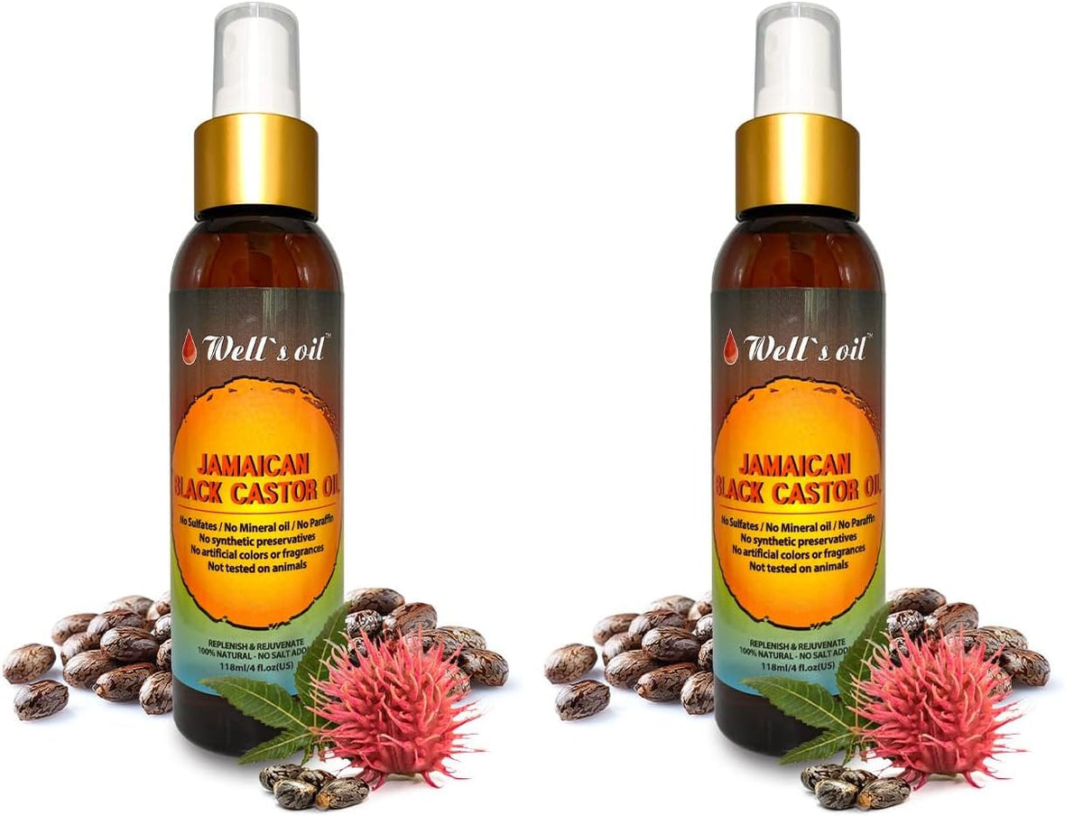 Well's Oil Jamaican Black Castor Oil Spray bottle for easy detangling.