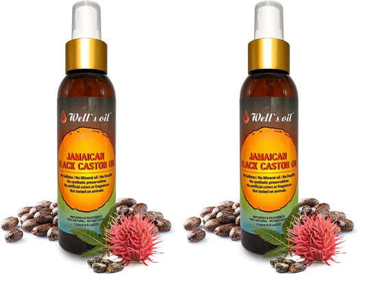 Well's Oil Jamaican Black Castor Oil Spray bottle for easy detangling.