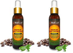 Well's Oil Peppermint Jamaican Black Castor Oil spray bottle for refreshing scalp care.
