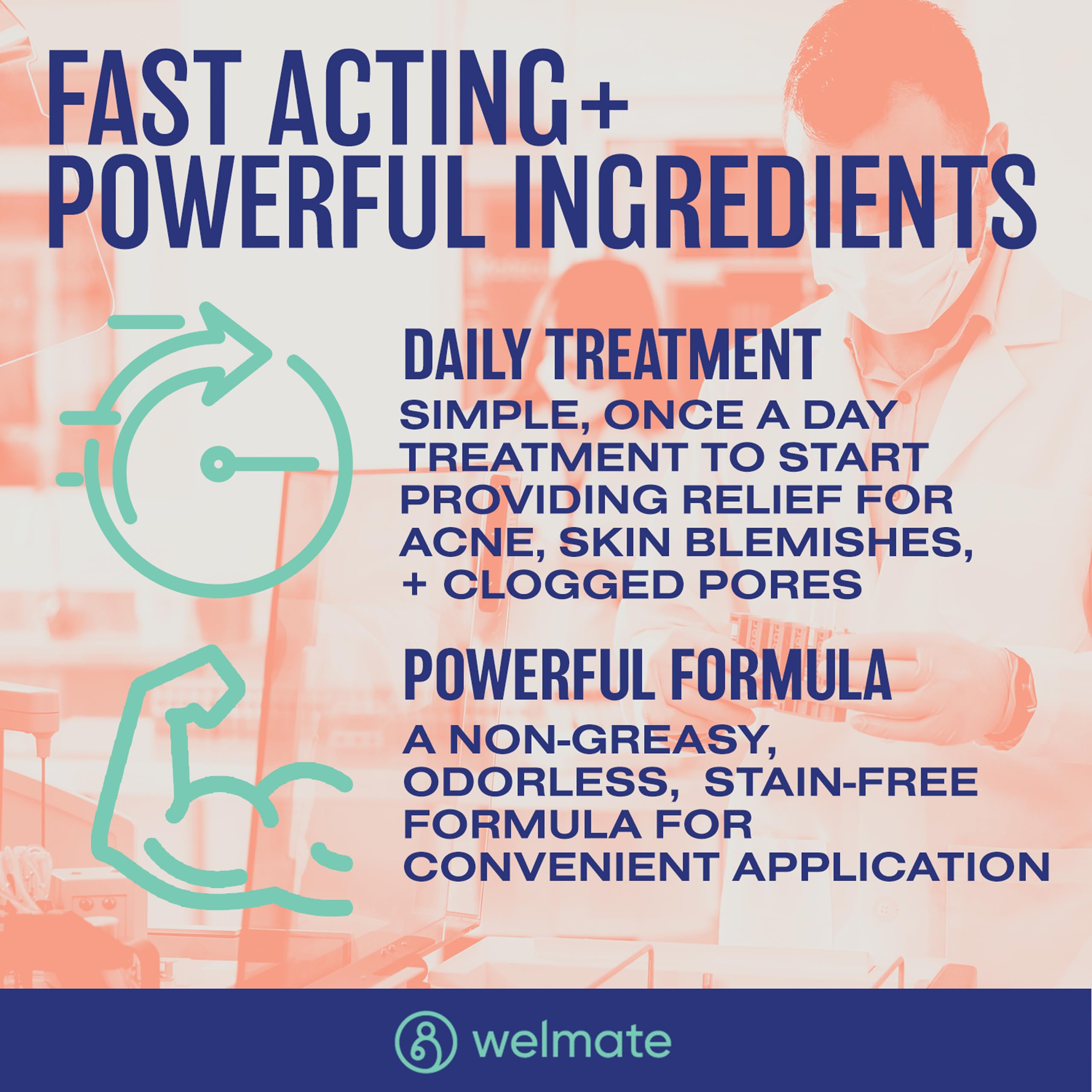 Applying a thin layer of WELMATE Adapalene Gel on the face for daily acne care.