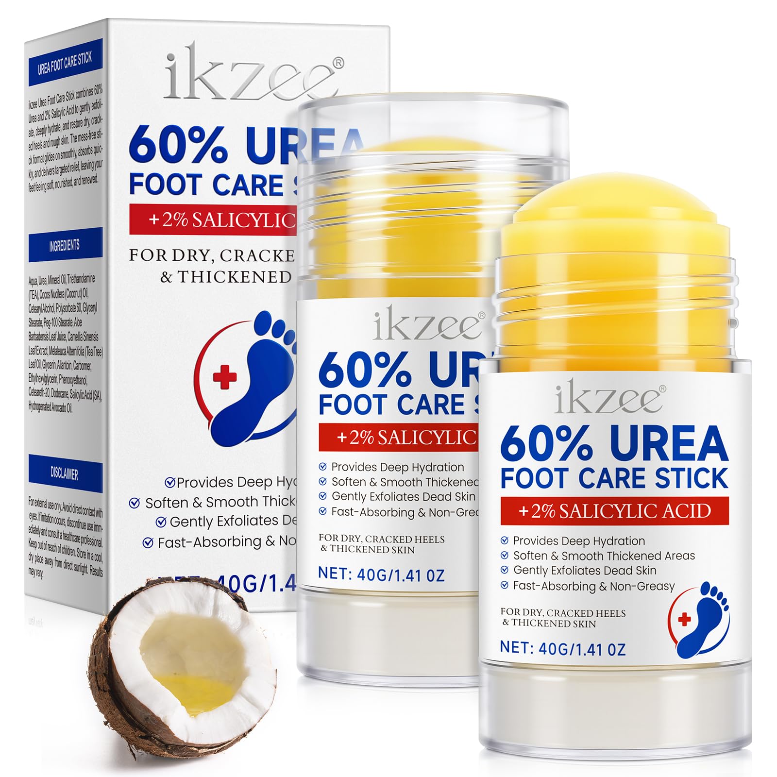 Weluno urea cream stick packaging for easy use and storage.