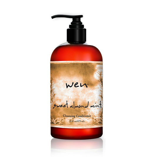 WEN by Chaz Dean cleansing conditioner bottle in Sweet Almond Mint for all hair types.