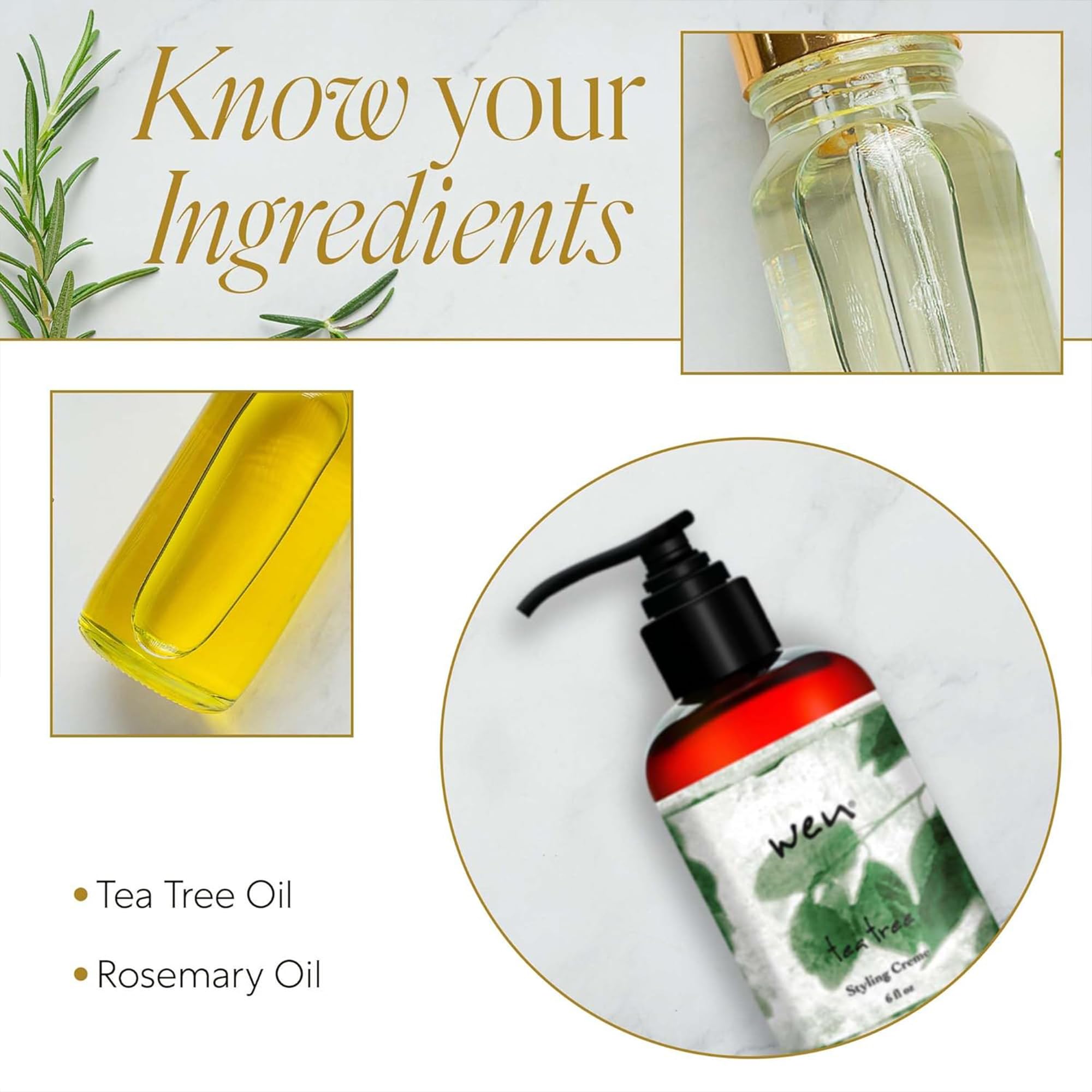 WEN Tea Tree Creme demonstrates frizz control during heat styling