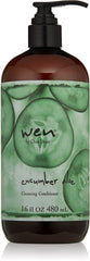 WEN by Chaz Dean Cucumber Aloe Cleansing Conditioner bottle shows refreshing cleanse and salon-quality appeal.