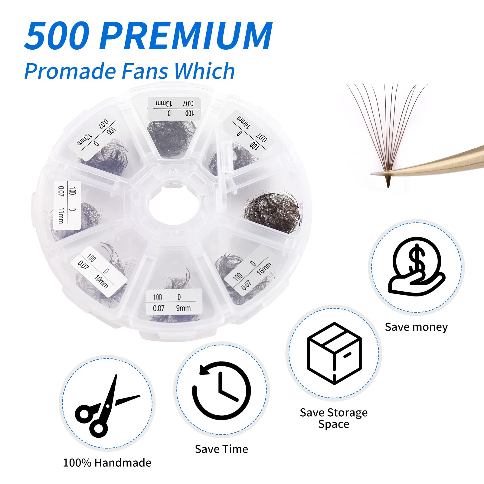 Wendy Lashes 0.07mm premade fans for weightless volume and lift