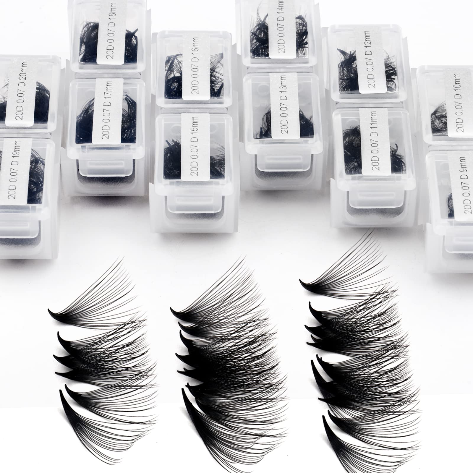 Wendy Lashes 1200 Fans premade lashes in mixed sizes 9–20mm for versatile styling