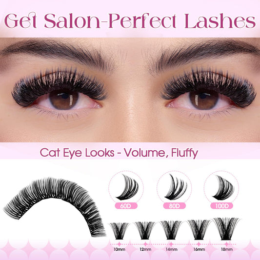 Wendy Lashes 60D clusters pack for natural volume and comfort