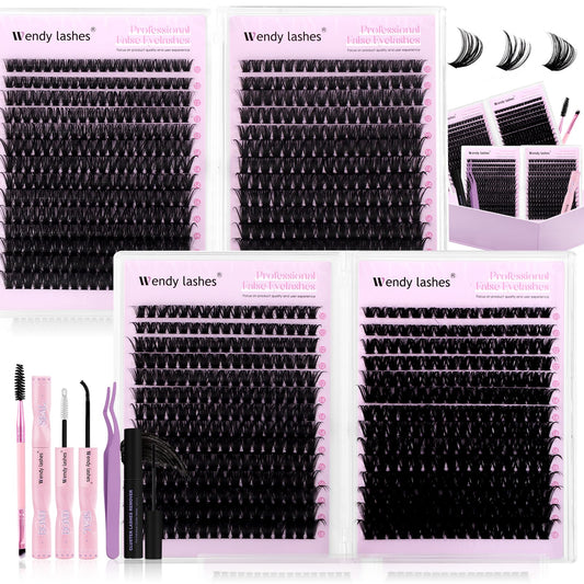 Wendy Lashes clusters kit 980pcs for at-home lash extensions