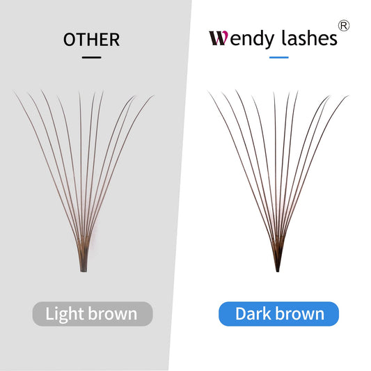 Wendy Lashes color premade fans mixed, versatile curl for quick looks.