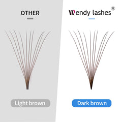 Wendy Lashes color premade fans mixed, versatile curl for quick looks.