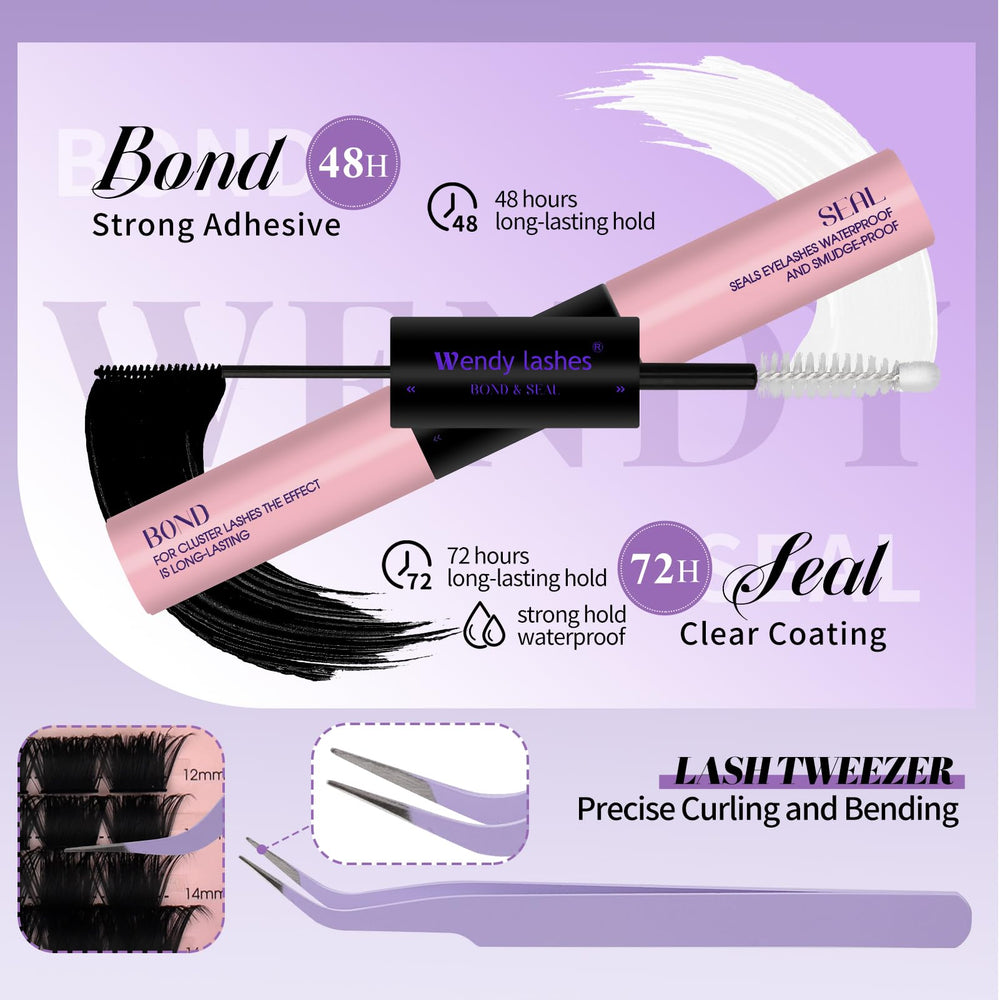 Wendy Lashes DIY kit bond and seal for secure wear.