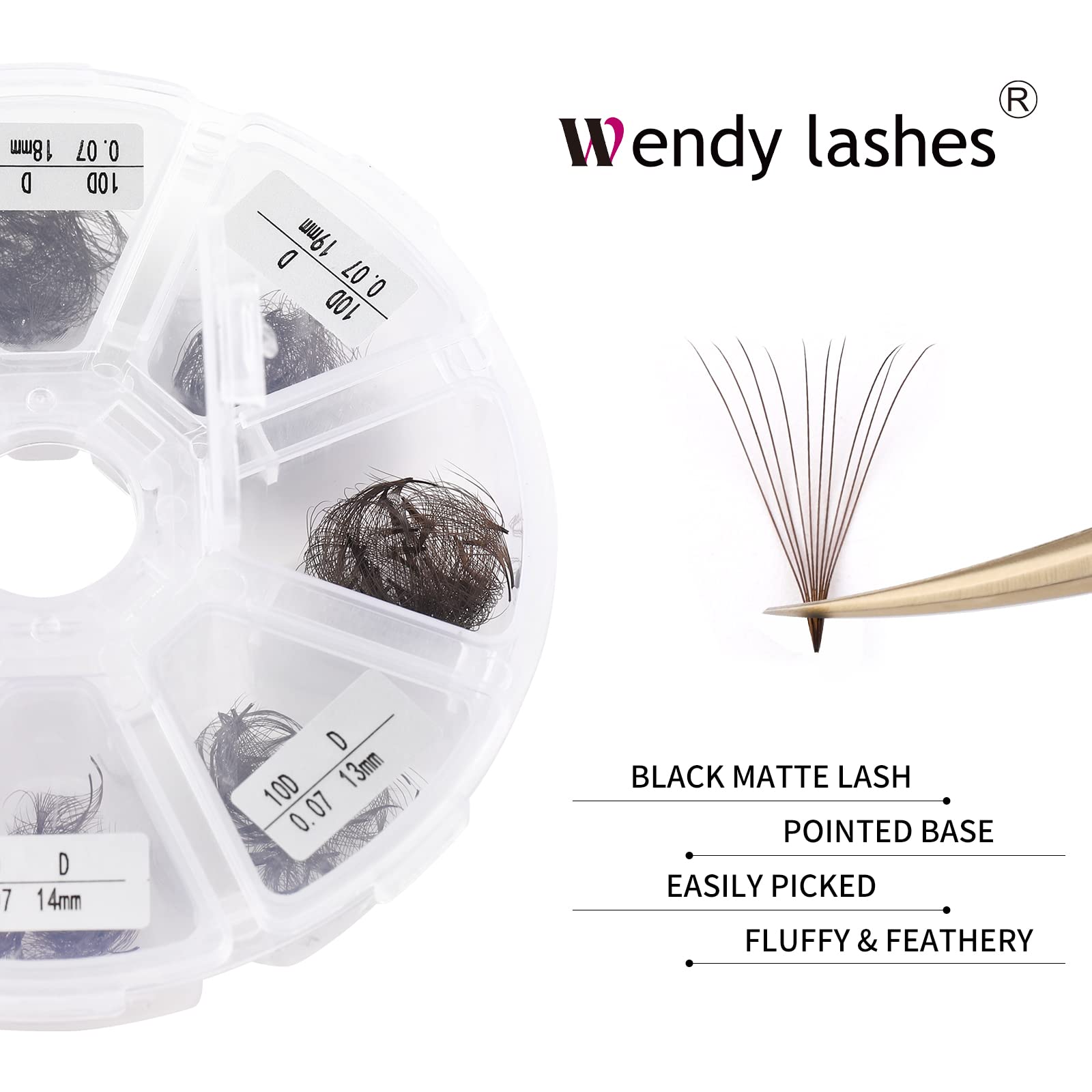 Wendy Lashes handmade fans, soft feel for comfortable wear.
