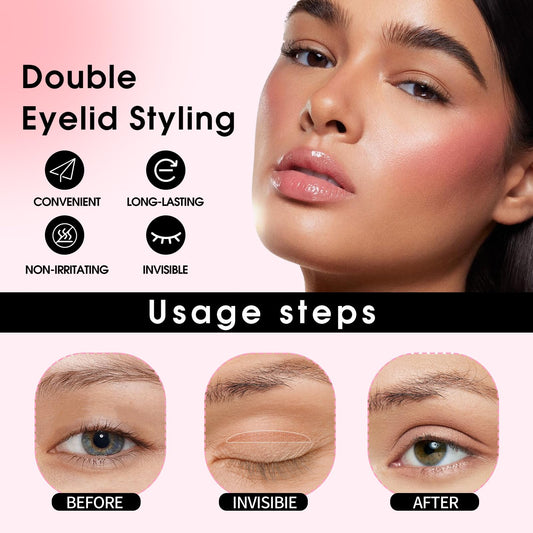 Wendy Lashes hooded-eye lift strip closeup showing secure all-day adhesion.