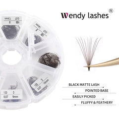 Wendy Lashes Korean PBT material close-up showing soft, durable lashes