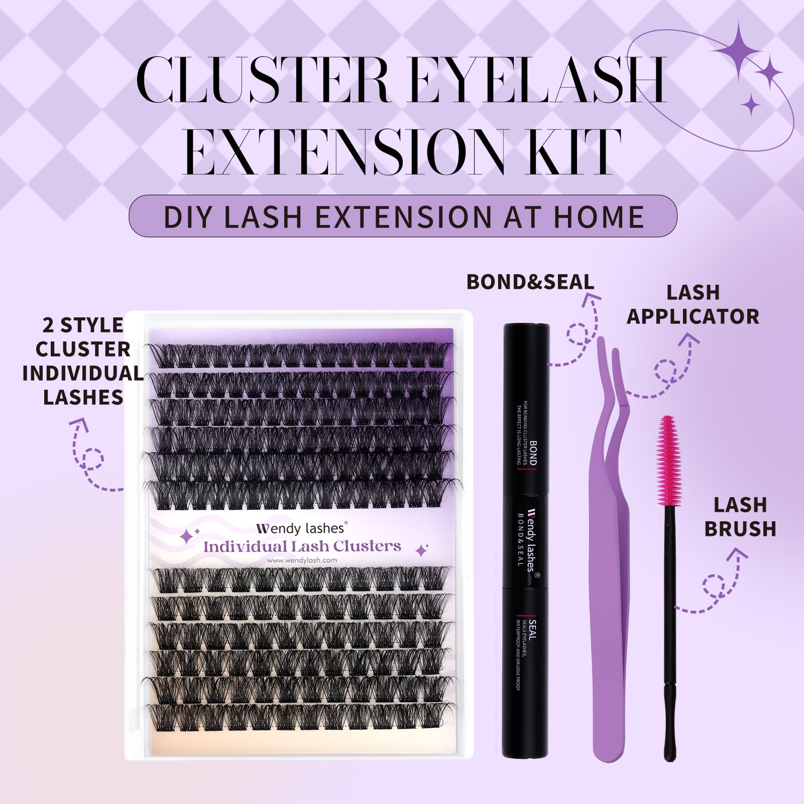 Wendy Lashes lash bond and seal for secure adhesion.