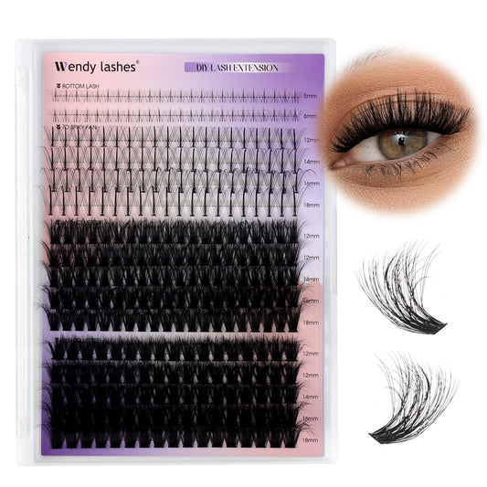 Wendy Lashes lash clusters with bottom lashes 60-80D for natural volume
