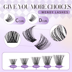 Wendy Lashes lash clusters kit tools with tweezers for precise placement.