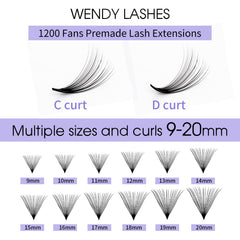 Wendy Lashes premium black PBT material offers lightweight, comfortable wear