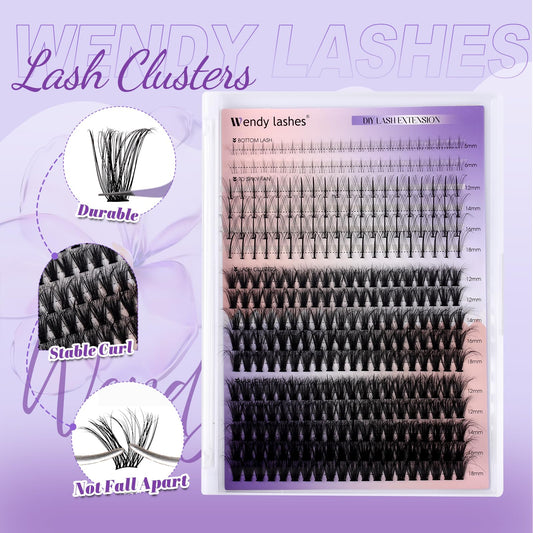 Wendy Lashes upper and lower clusters for fuller, balanced eyes