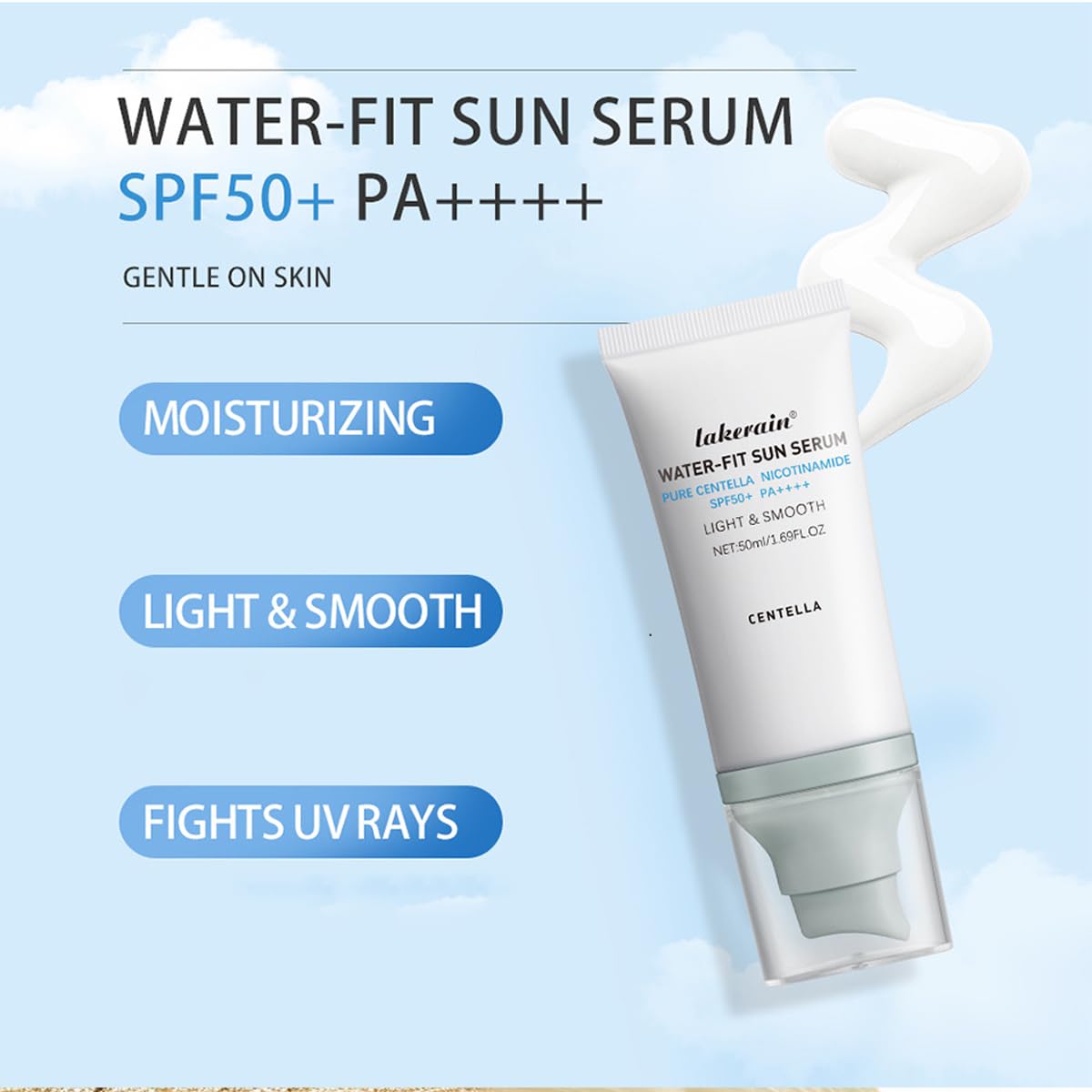 WenFeng Centella Sunscreen lightweight gel texture gliding on smoothly