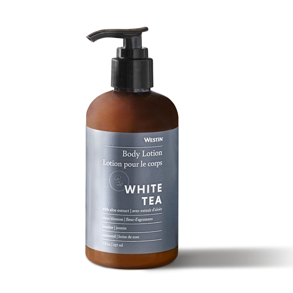 Westin White Tea Aloe Body Lotion 8oz bottle for daily hydration and spa-worthy fragrance