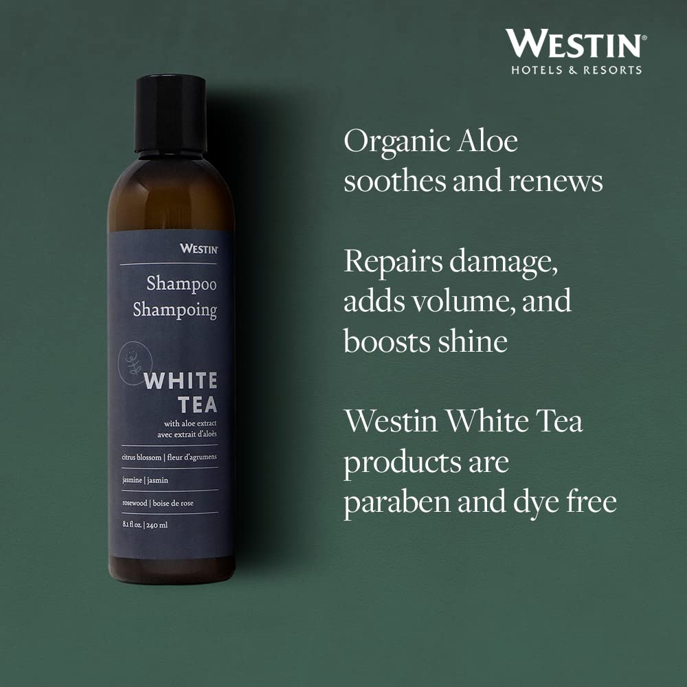 Westin White Tea Aloe Shampoo label detail notes parabens and dyes free formula