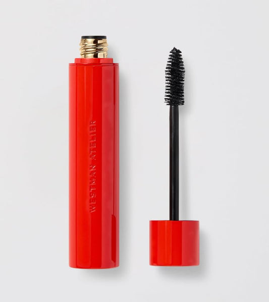Westman Atelier Eye Want You Black Mascara Travel Size wand application boosts separation and lift
