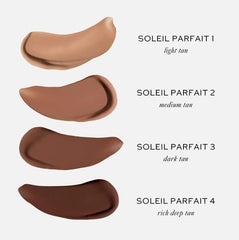 Westman Atelier Soleil Parfait swatches on skin for warm glow.