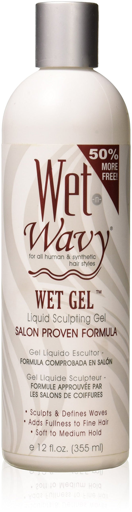 Wet-N-Wild Wet Gel bottle for natural wave definition with flexible hold.