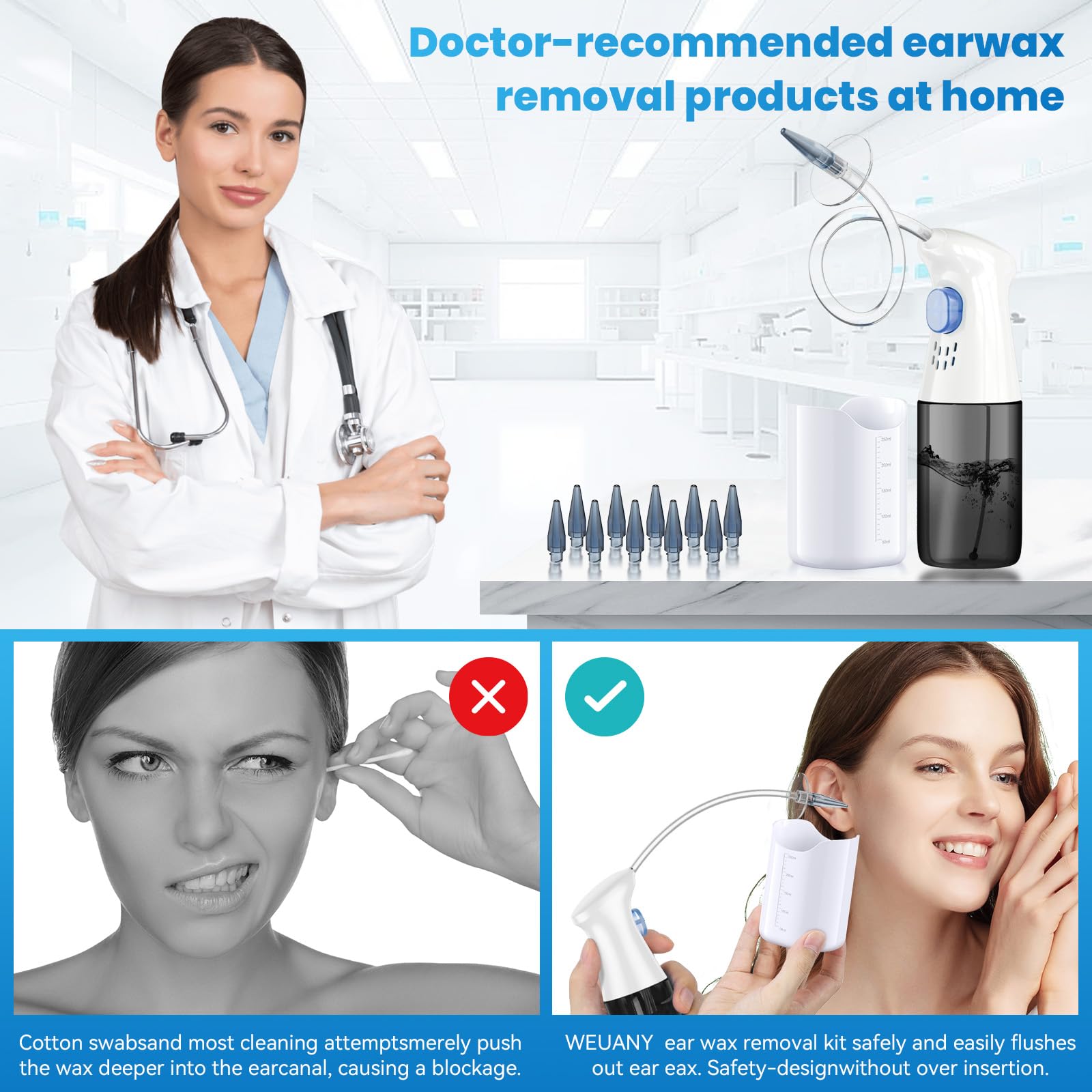 WEUANY ear-wash-basin for mess-free at-home cleaning sessions
