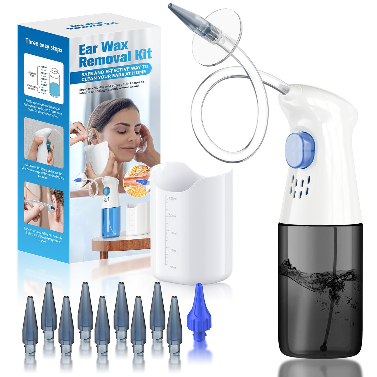 WEUANY ear wax removal kit five-hole nozzle for versatile at-home cleansing