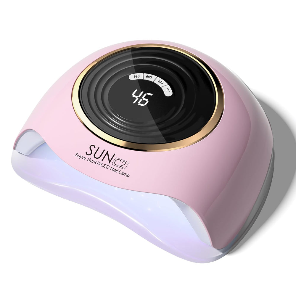 WEVILI 288W lamp front view in pink ABS housing, ideal for salon-grade manicures at home.