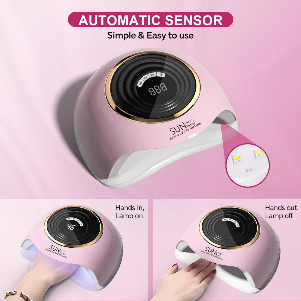 WEVILI 63-bead UV LED with LCD display close-up for precise cure timing.