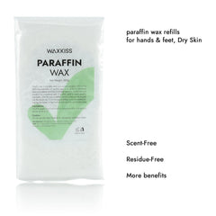Close-up of WeWax paraffin wax melt with smooth texture for skin care