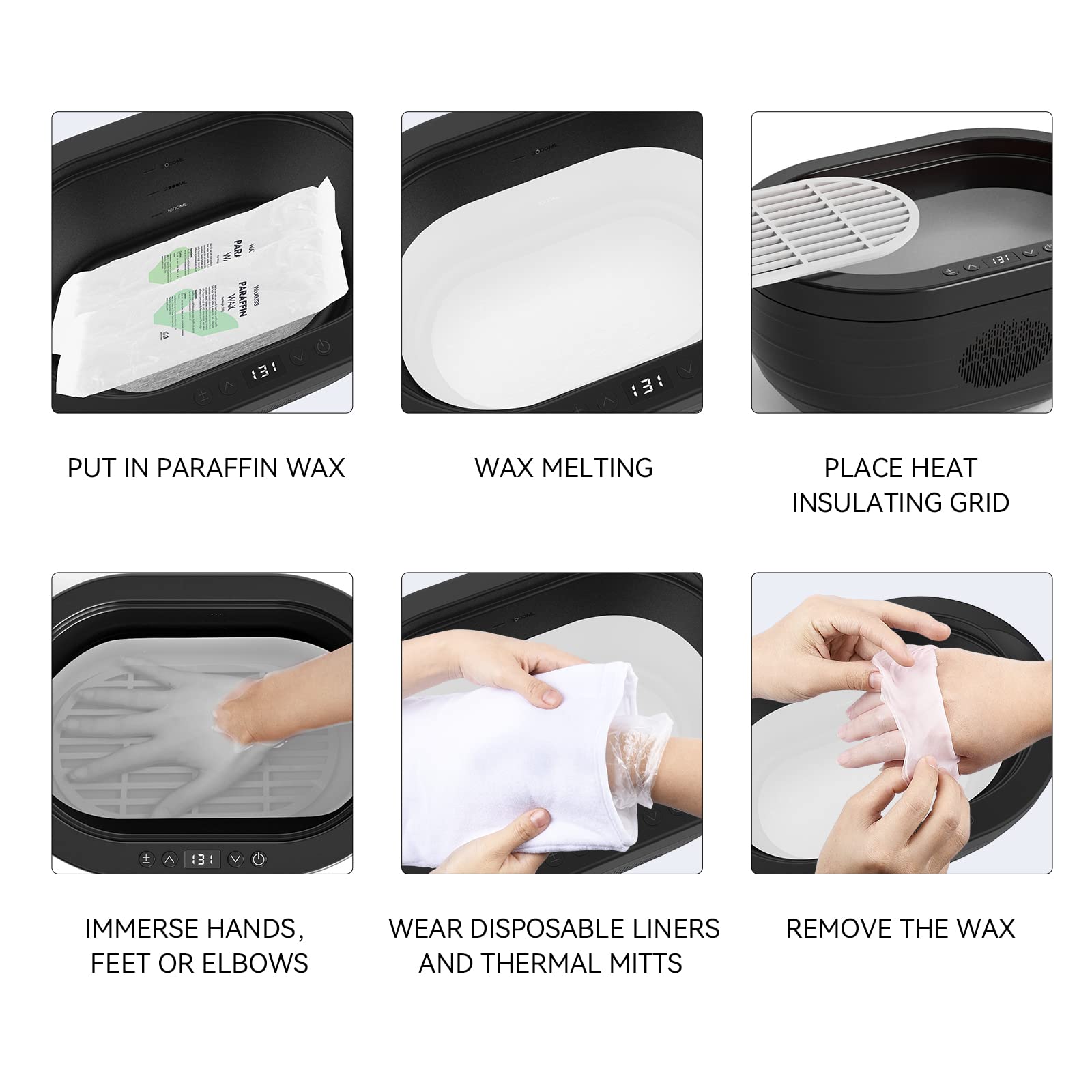 WeWax unboxing image showing compact wax refills for spa routines