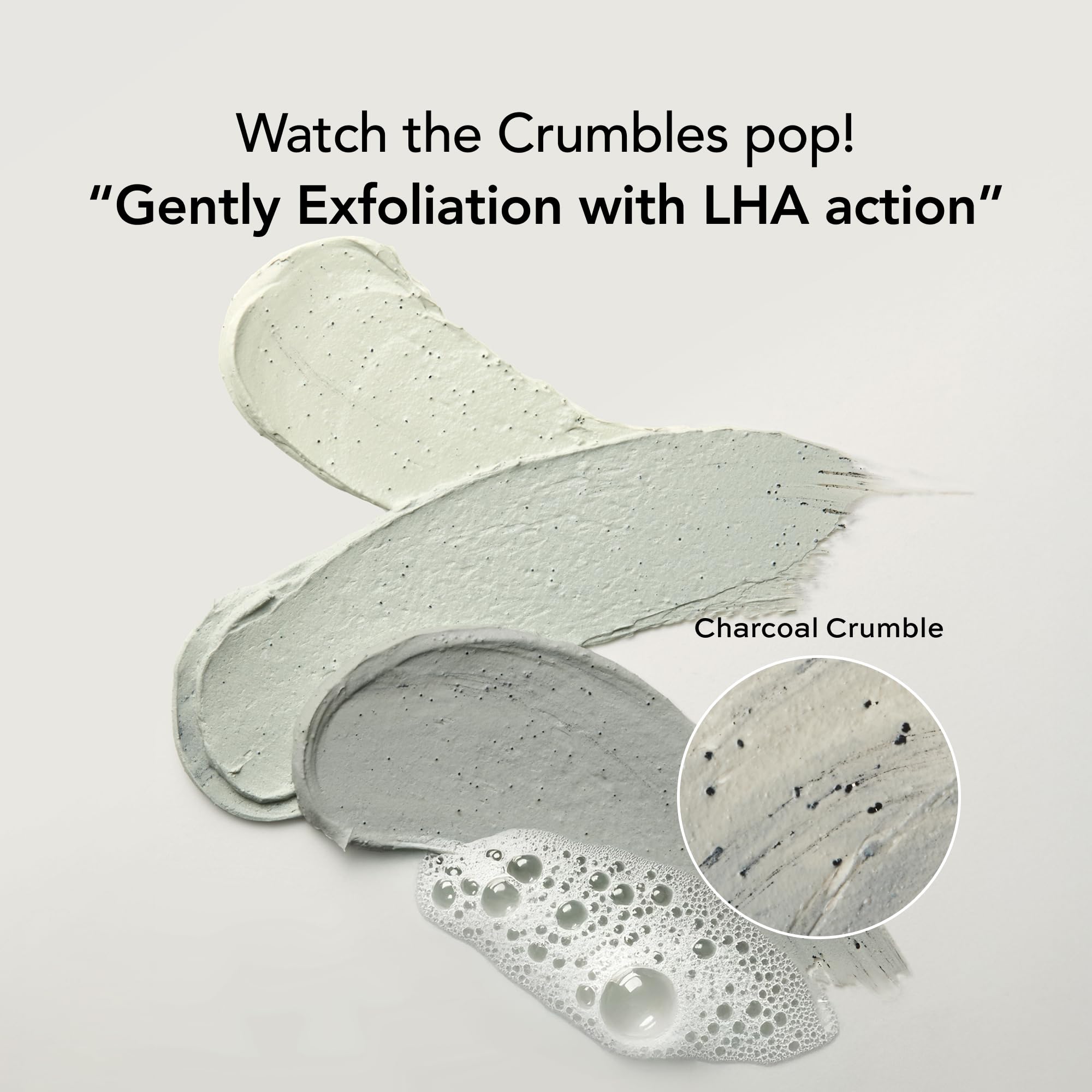 Whipped Semo Charcoal Clay Face Wash charcoal exfoliation action demonstrates deeper cleansing