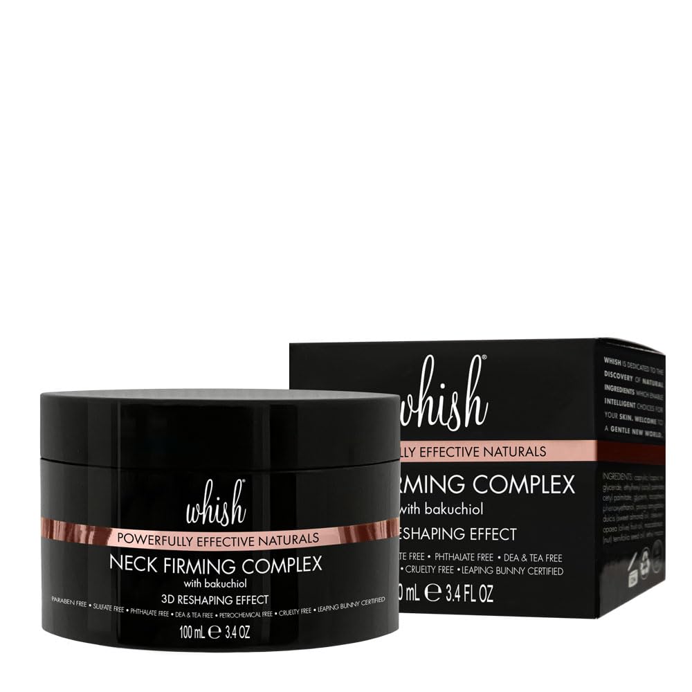 Whish Neck Cream texture close-up with hyaluronic acid and pullulan for hydration.