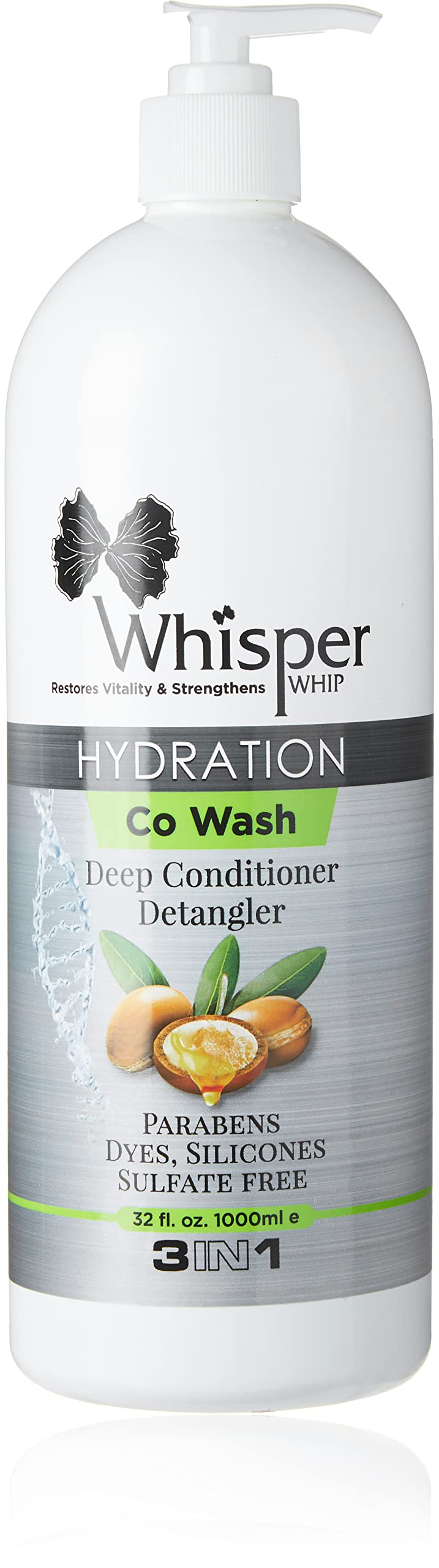 Whisper Whip co-wash detangler for smooth, tangle-free hair.