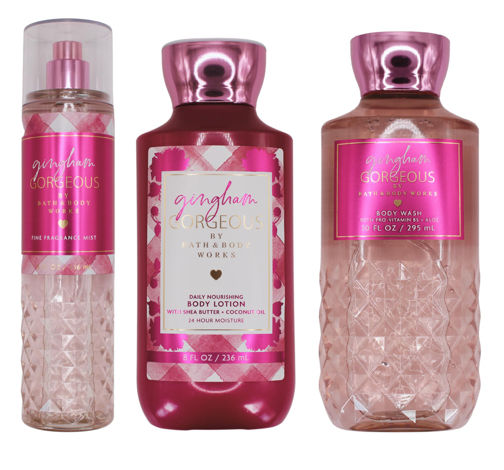 White Barn Gingham Gorgeous Trio with fragrance mist for daily refreshing scent and layered routine.