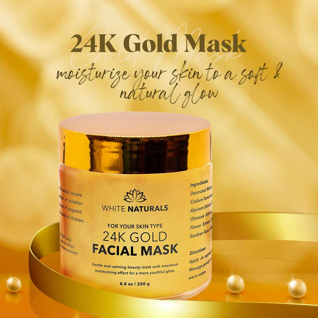 White Naturals 24K Gold Mask morning glow after use