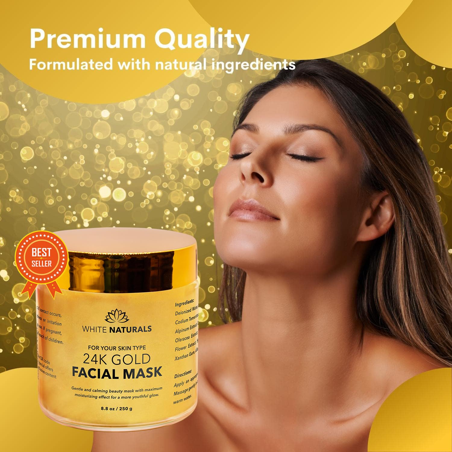 White Naturals 24K Gold Mask packaging photo suggesting a luxurious gift