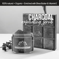 Brighter, healthier-looking skin with White Naturals charcoal scrub after use.