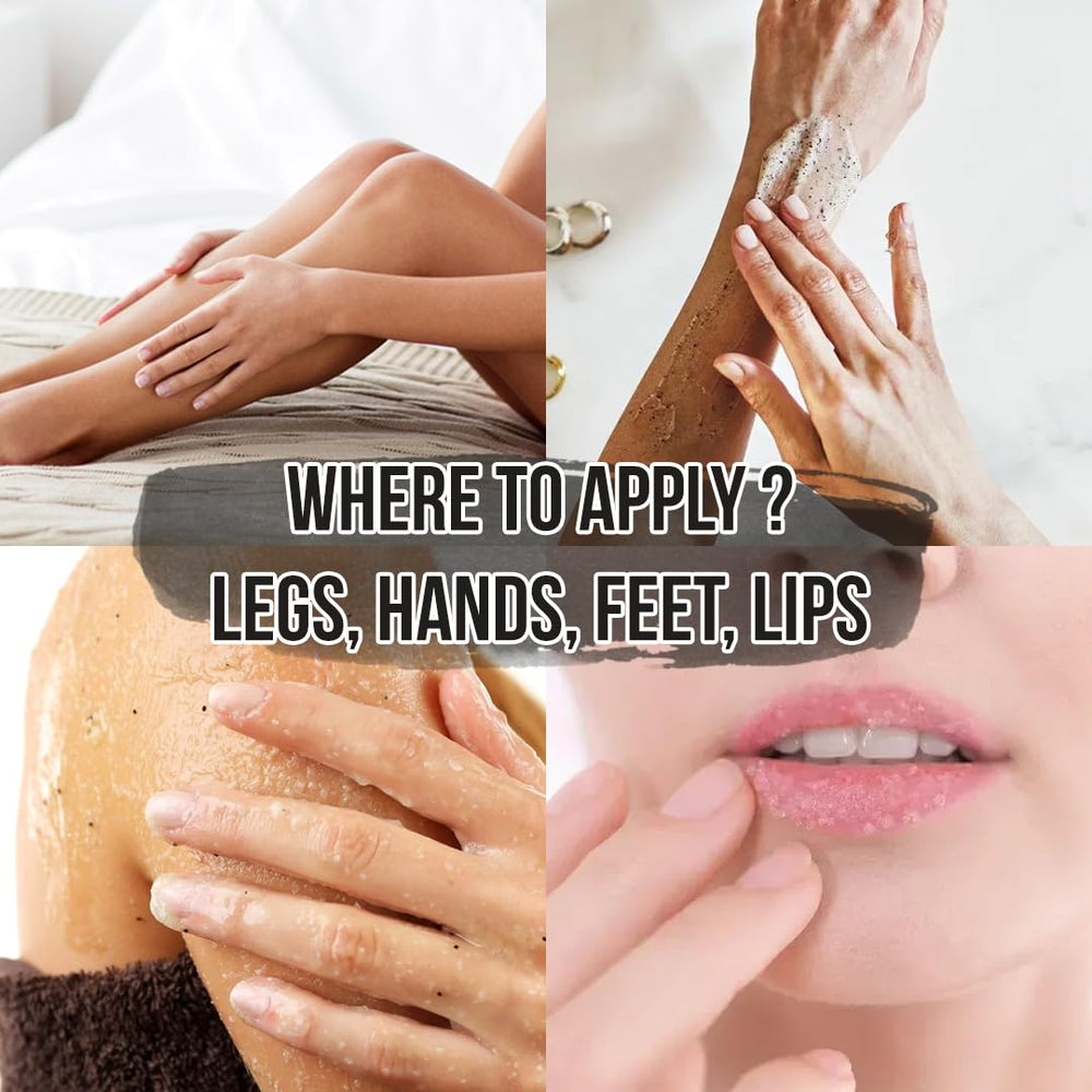 Lather and rinse with White Naturals scrub to cleanse and refresh skin.