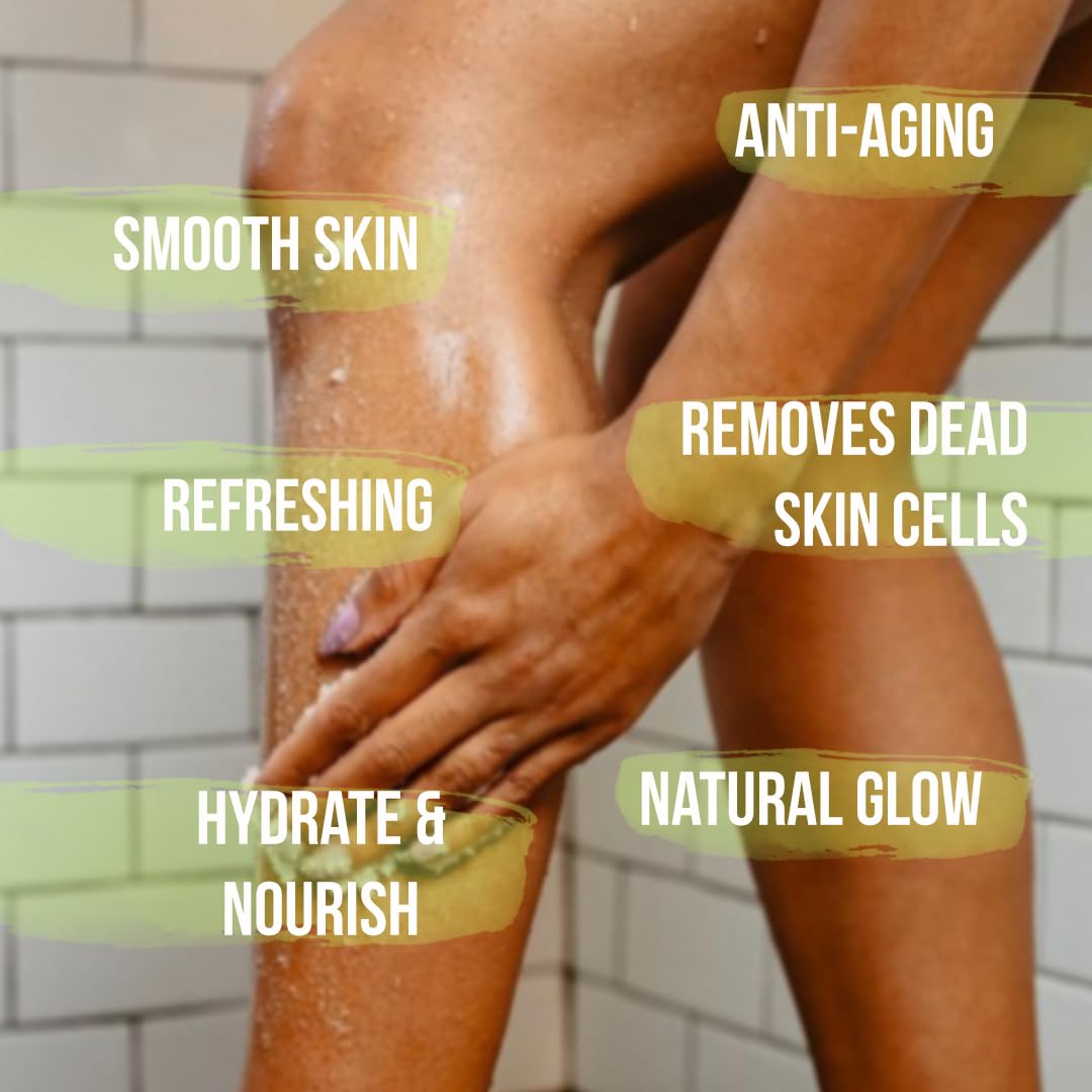 Pleasant watermelon fragrance enhances shower routine with White Naturals scrub.
