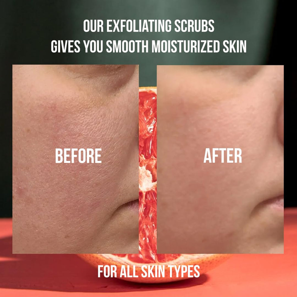 Applying White Naturals Grapefruit Salt Scrub in circular massage on skin