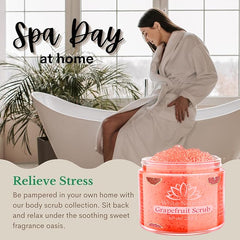Dead Sea salt and natural oils in White Naturals Grapefruit Salt Scrub