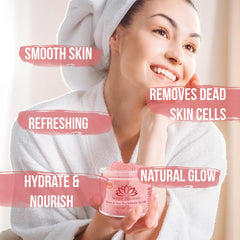 White Naturals calming scrub texture for a home spa experience