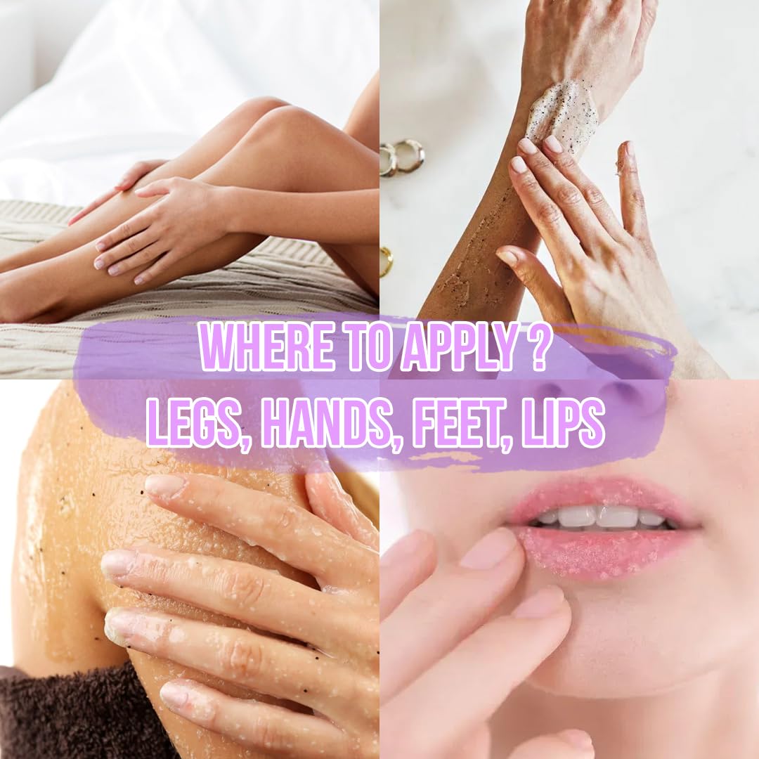 Back application with White Naturals Lavender Oil Body Scrub for even coverage.